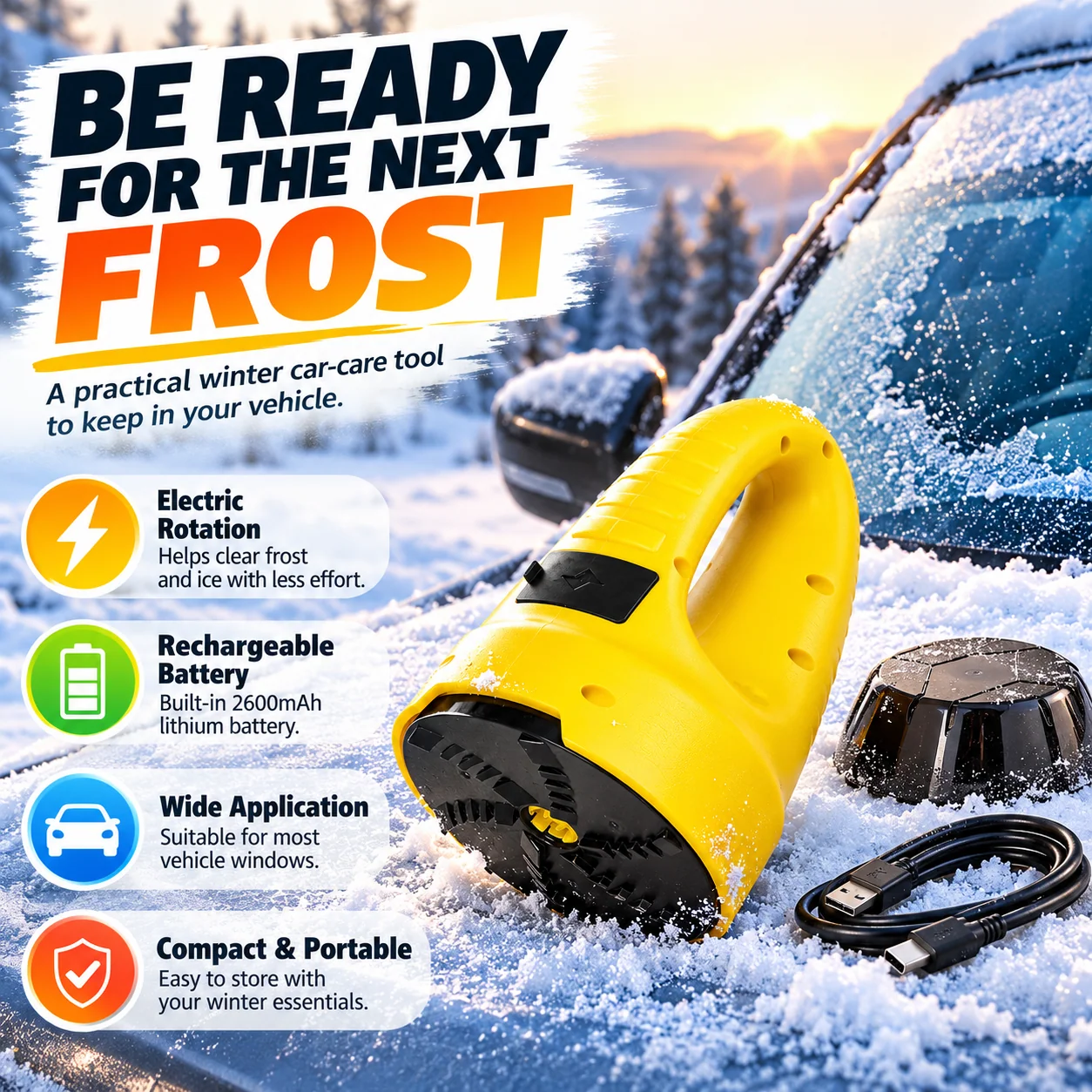 Electric ice scraper use and winter safety information