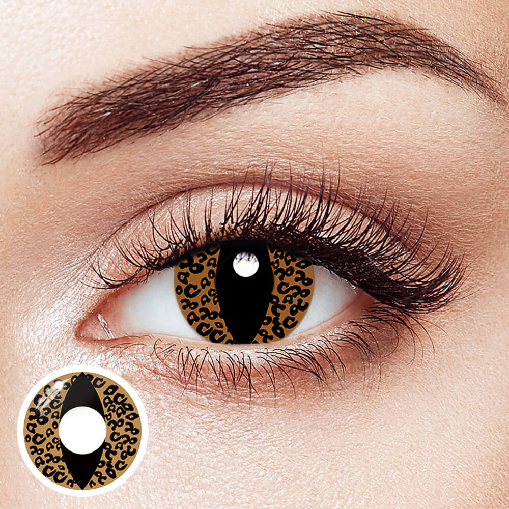 【Halloween&Cosplay】Cat Eye Leopard Brown