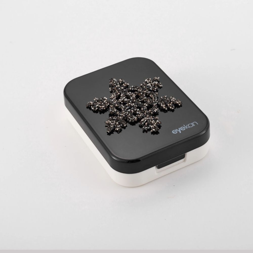 2 Pair Black Snow Contact Lens Case
