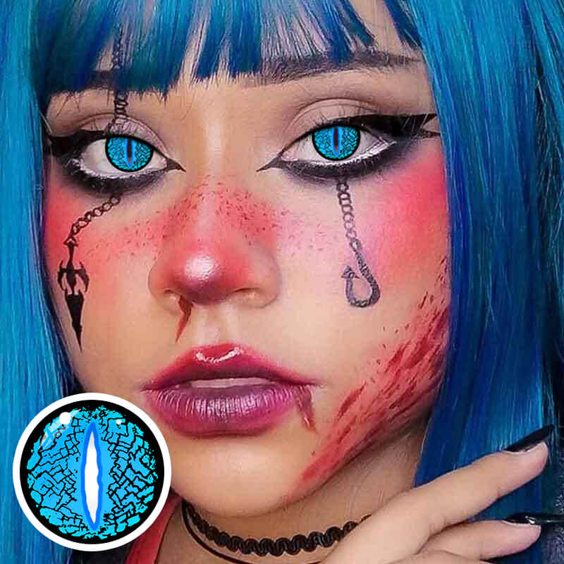 【Halloween&Cosplay】Lizard Eye Aqua Blue