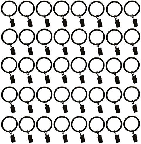 Heavy-Duty Metal Curtain Clip Rings with Eyelets – 2" Inner Dia (Pack of 40, Silver)
