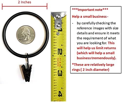 Heavy-Duty Metal Curtain Clip Rings with Eyelets – 2" Inner Dia (Pack of 40, Silver)