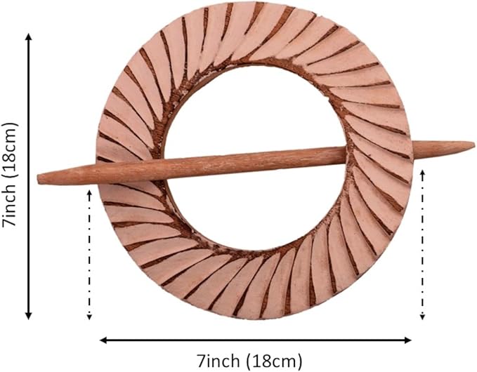 Mystic Spiral Artisan Wooden Curtain Tieback Rings (Pair)