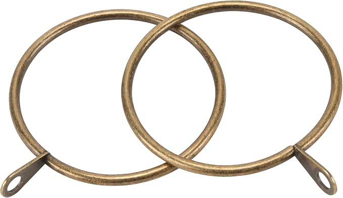 Classic Metal Curtain Pole Rings – 50mm Inner Dia (Pack of 100, Antique Brass)