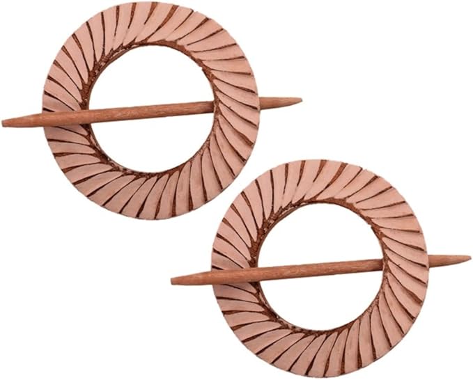 Mystic Spiral Artisan Wooden Curtain Tieback Rings (Pair)