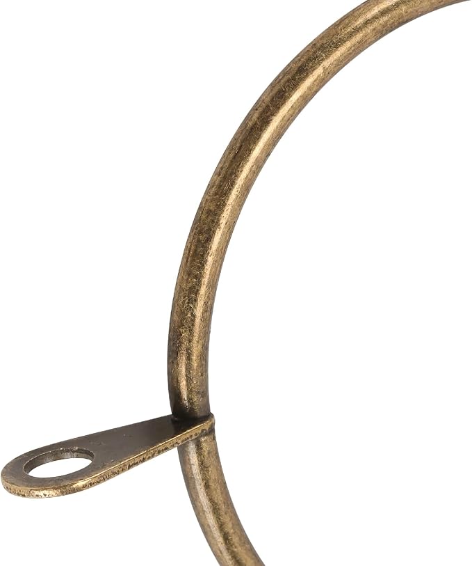 Classic Metal Curtain Pole Rings – 50mm Inner Dia (Pack of 100, Antique Brass)
