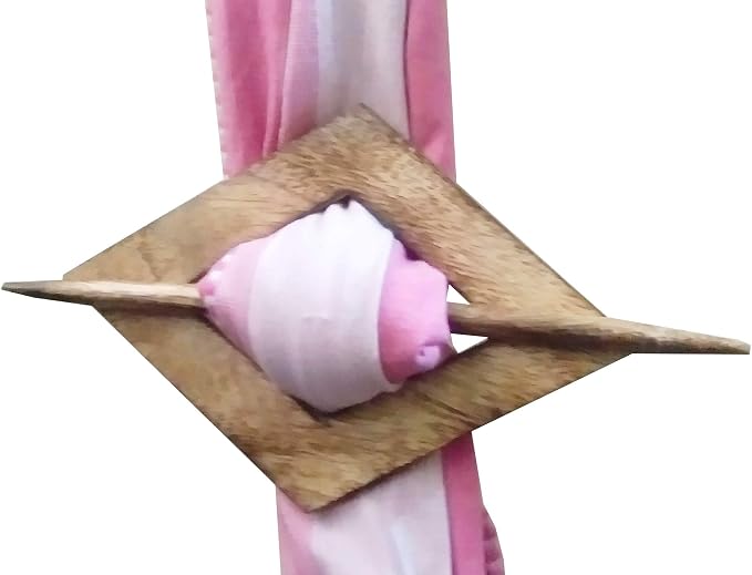 Flying Kite Handcrafted Wooden Curtain Holdbacks with Pin (Pair)