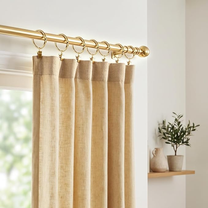 Rustproof Openable Curtain Clip Rings – 2" Inner Dia (Pack of 24, Classic Gold)