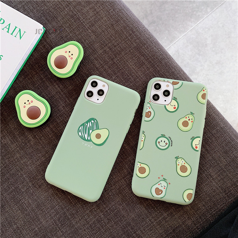 3D Luxury Cute Avocado Soft Silicone Case for iPhone