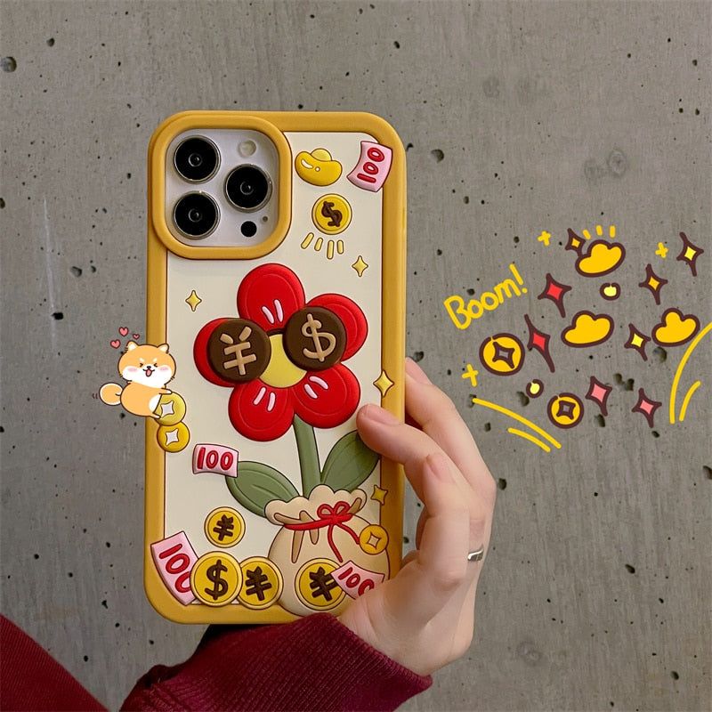 3D Money Floral Cute iPhone Cases