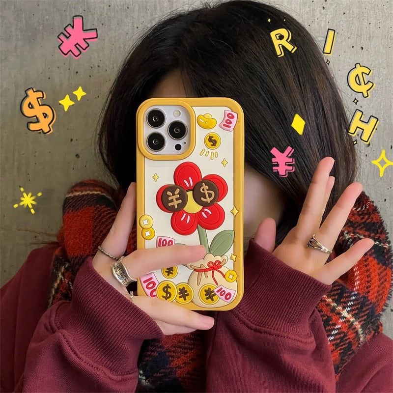 3D Money Floral Cute iPhone Cases