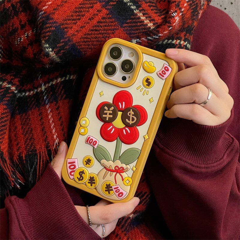 3D Money Floral Cute iPhone Cases