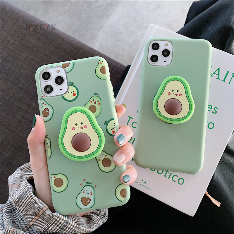 3D Luxury Cute Avocado Soft Silicone Case for iPhone