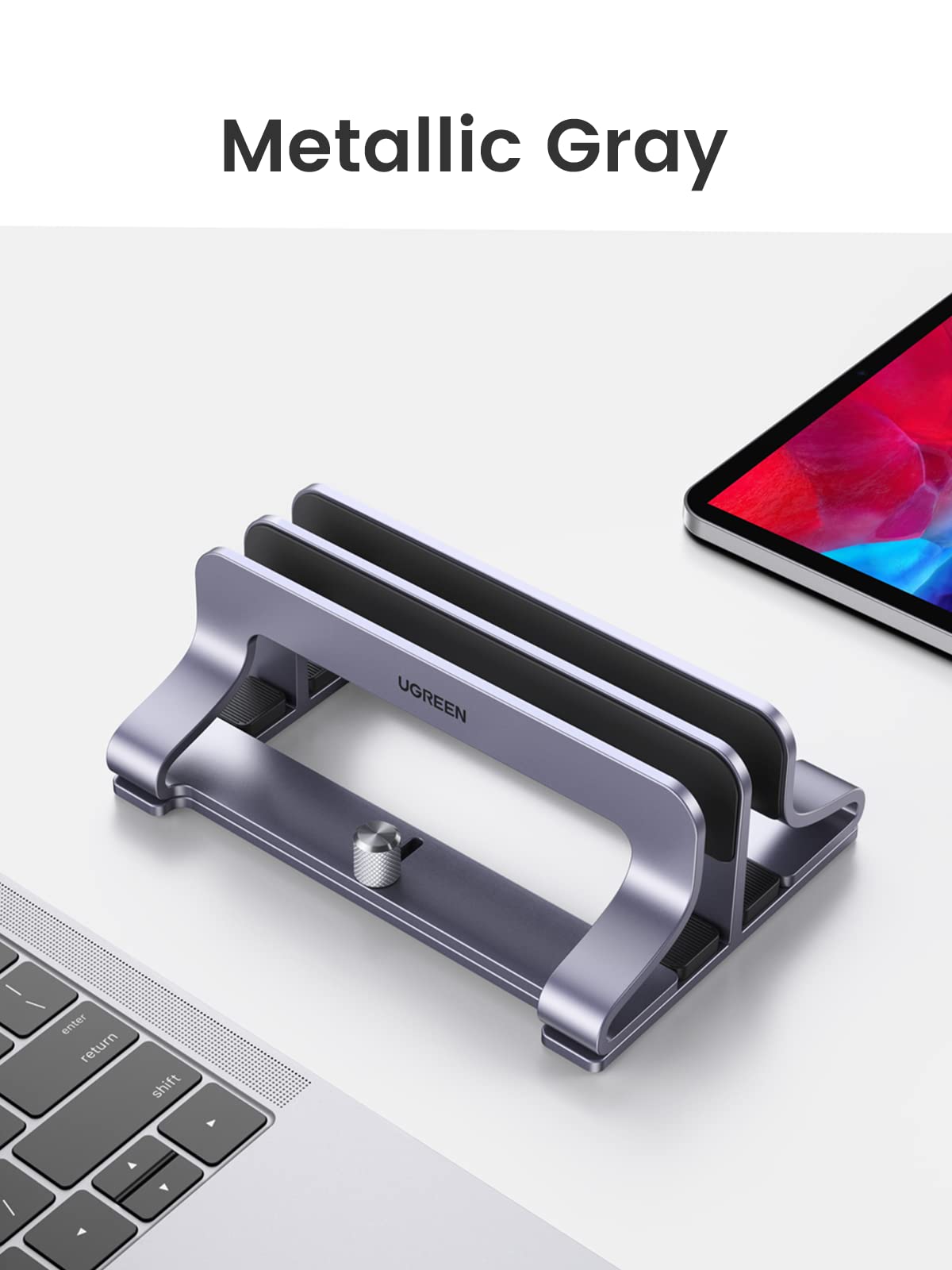 Vertical Dual Slot Laptop Stand for Desk