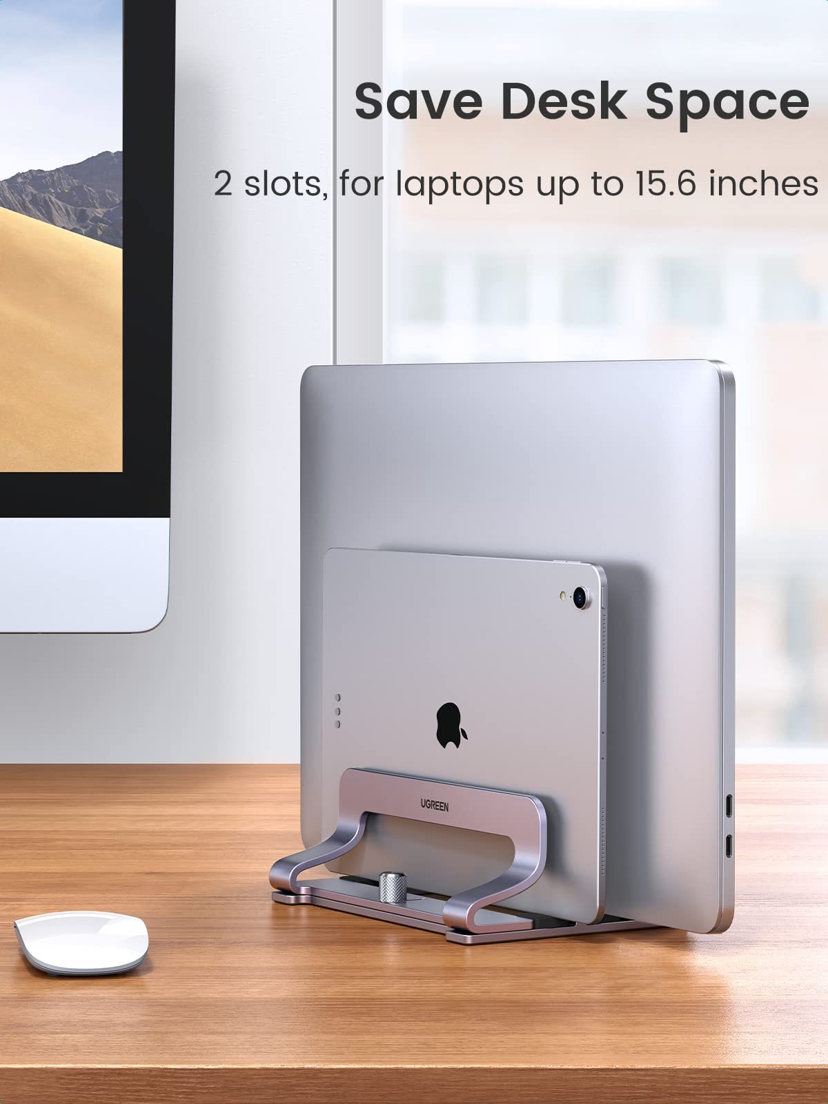 Vertical Dual Slot Laptop Stand for Desk