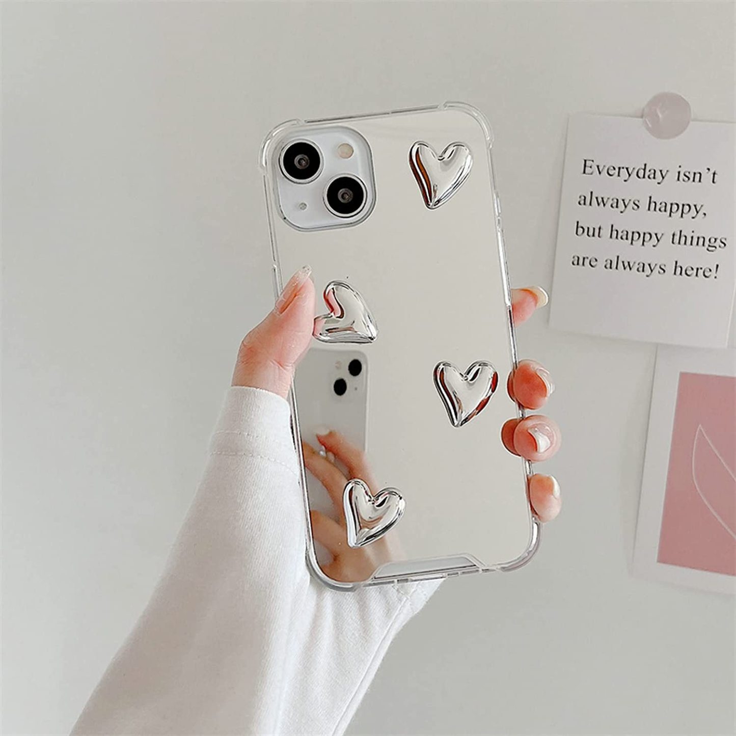  iPhone 3D Love Heart Mirror Case