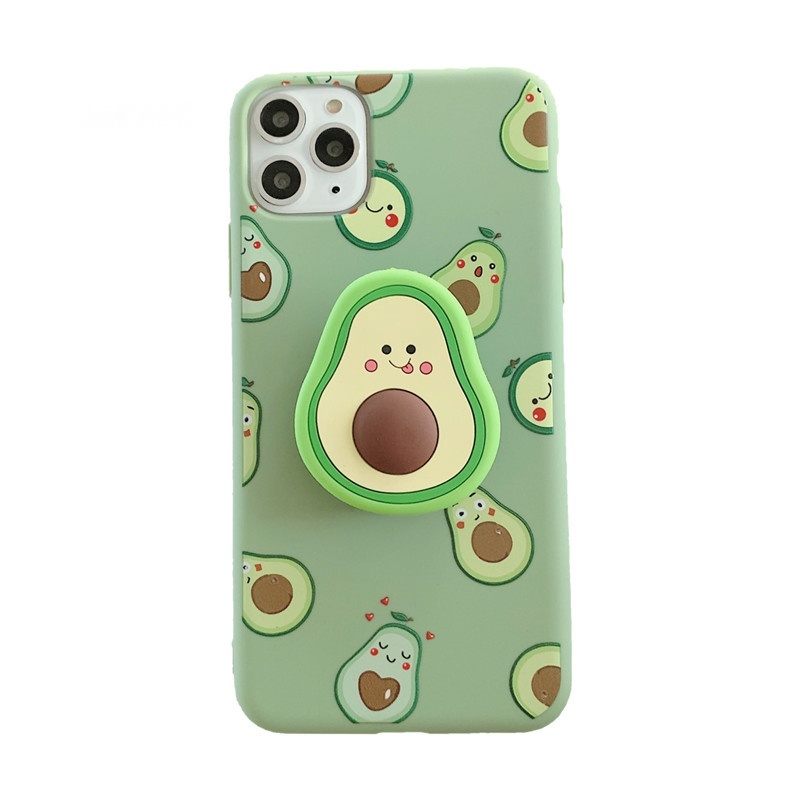 3D Luxury Cute Avocado Soft Silicone Case for iPhone