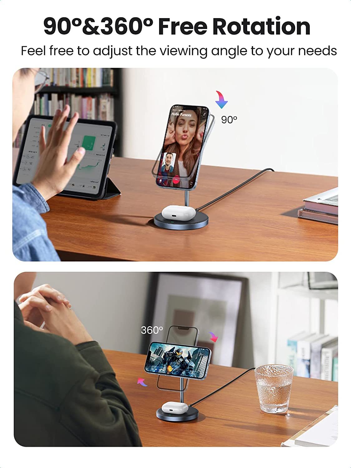 2-in-1 Magnetic Wireless Charging Station