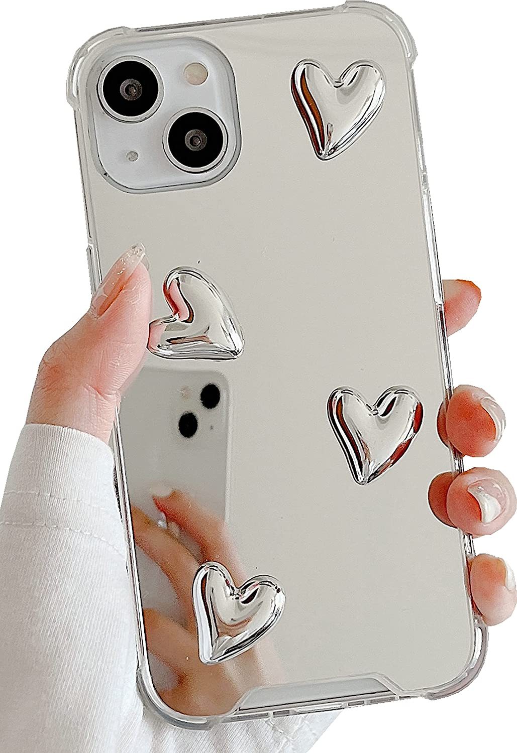  iPhone 3D Love Heart Mirror Case