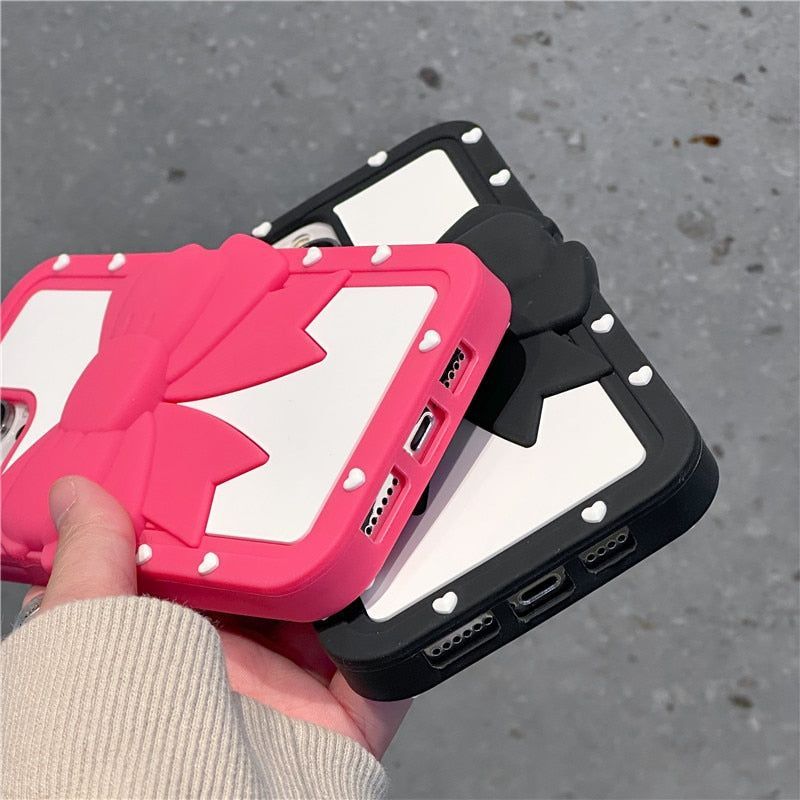 Big Bowknot iPhone Cases With beads Lanyard