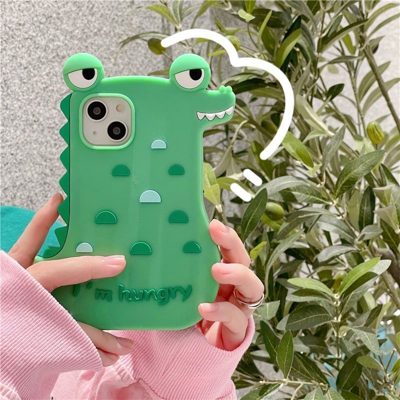 Cartoon 3D Crocodile Cute iPhone Cases