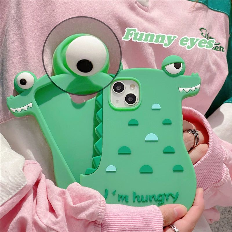 Cartoon 3D Crocodile Cute iPhone Cases
