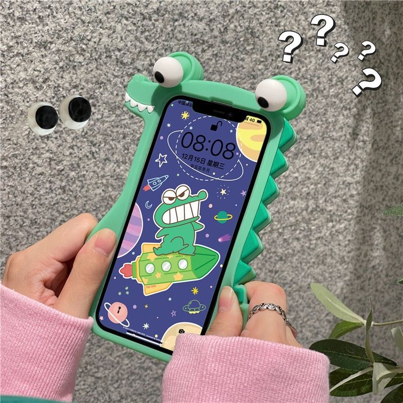 Cartoon 3D Crocodile Cute iPhone Cases