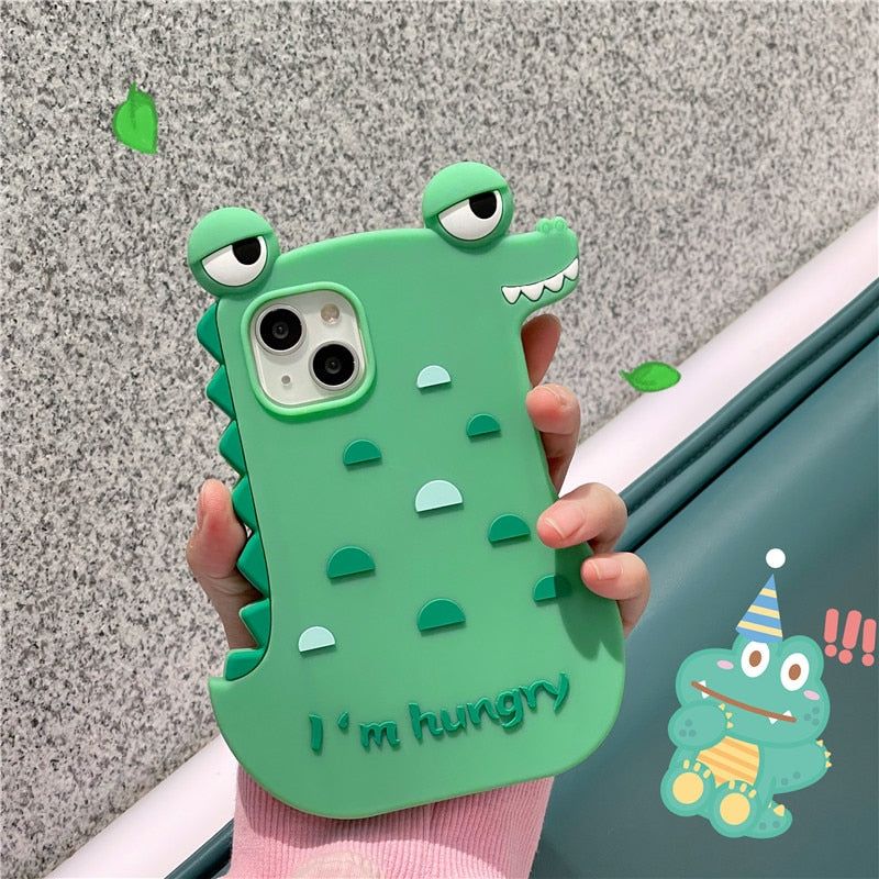 Cartoon 3D Crocodile Cute iPhone Cases