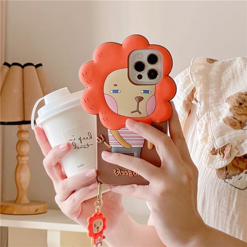 Cartoon Lion 3D Cute iPhone Cases