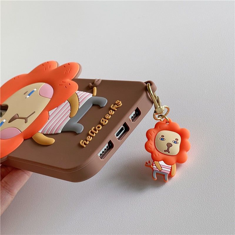 Cartoon Lion 3D Cute iPhone Cases