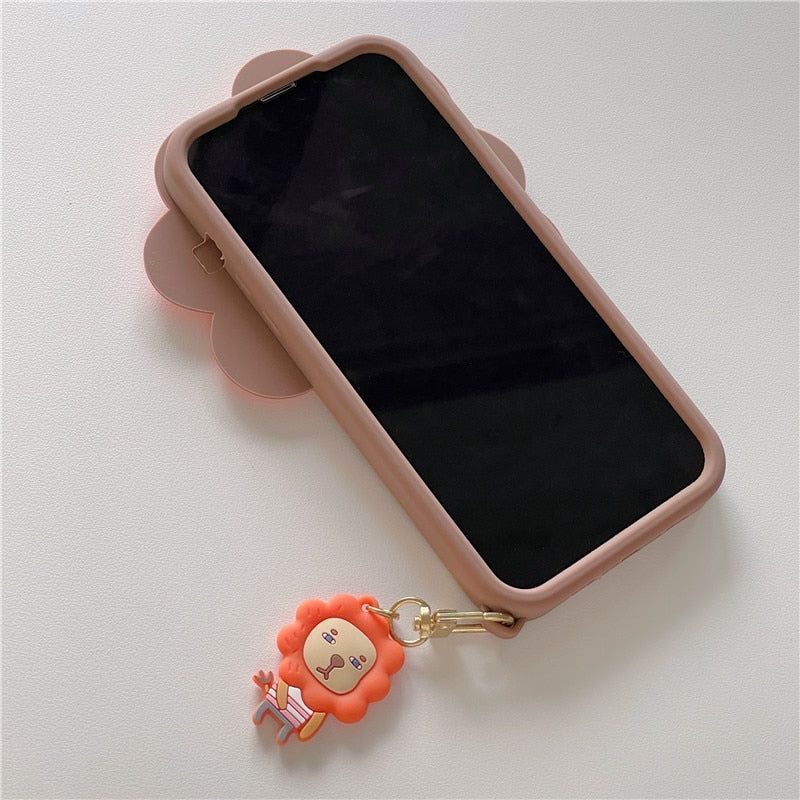 Cartoon Lion 3D Cute iPhone Cases