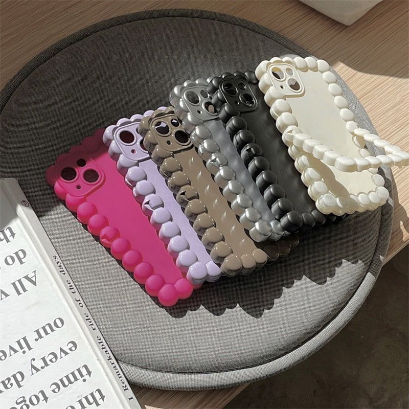 Popular Wavy Border iPhone Cases With Stand Holder 
