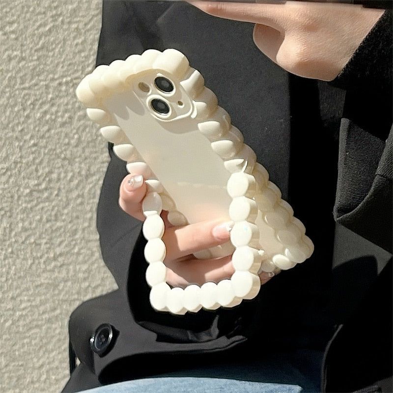 Popular Wavy Border iPhone Cases With Stand Holder 