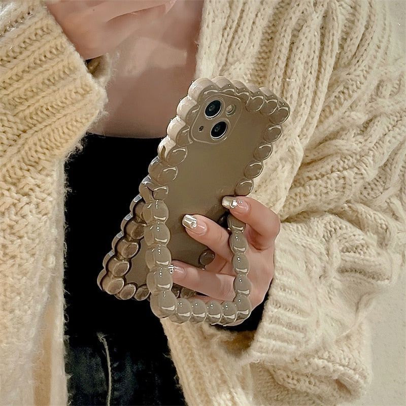 Popular Wavy Border iPhone Cases With Stand Holder 