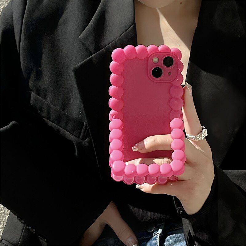 Popular Wavy Border iPhone Cases With Stand Holder 