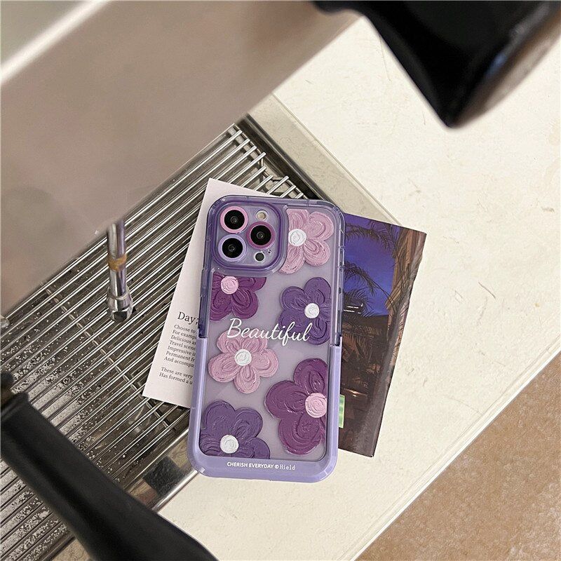 Purple Floral Cute iPhone Cases 