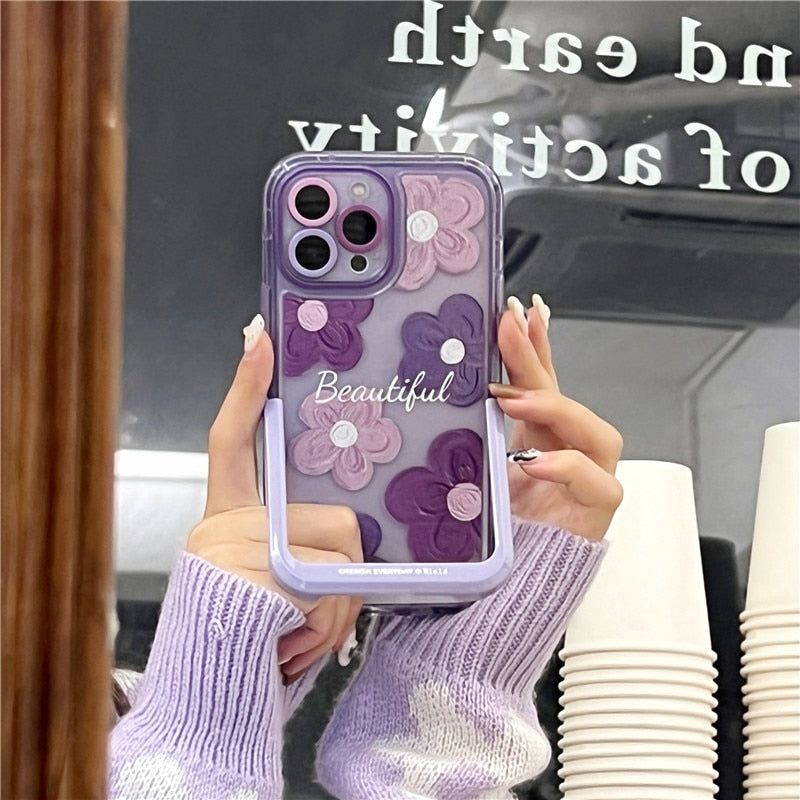 Purple Floral Cute iPhone Cases 