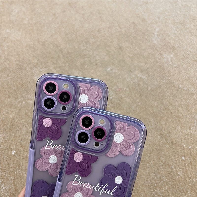 Purple Floral Cute iPhone Cases 