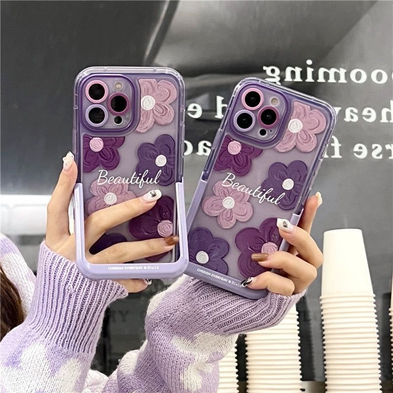 Purple Floral Cute iPhone Cases 