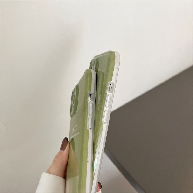 Retro Matcha Green Painting Cute iPhone Cases