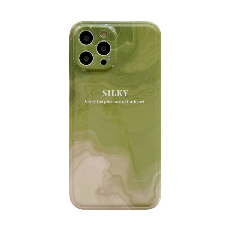 Retro Matcha Green Painting Cute iPhone Cases
