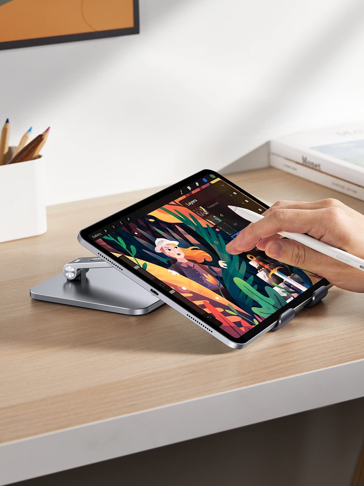 Deal Tablet Stand Holder for Desk Grey/Silver