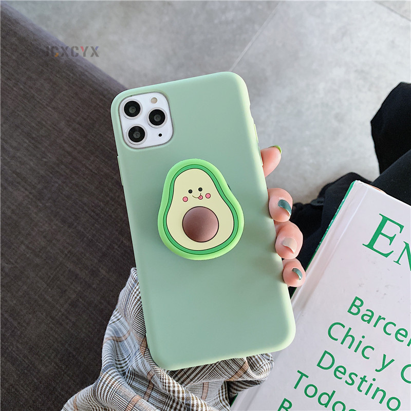3D Luxury Cute Avocado Soft Silicone Case for iPhone