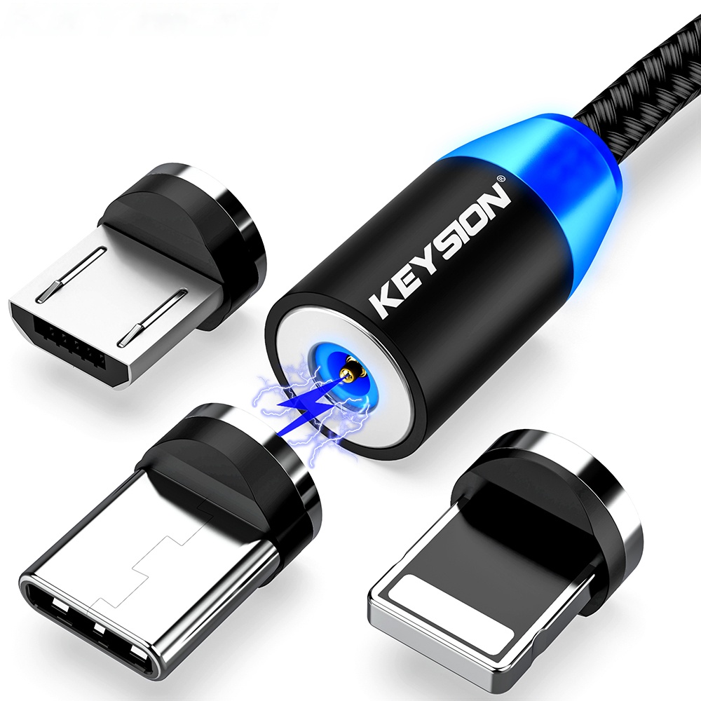 Type-C Lightning Micro USB to USB LED Magnetic Cable