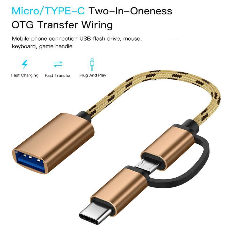 Type-C Micro USB to USB 3.0 2 In 1 Adapter