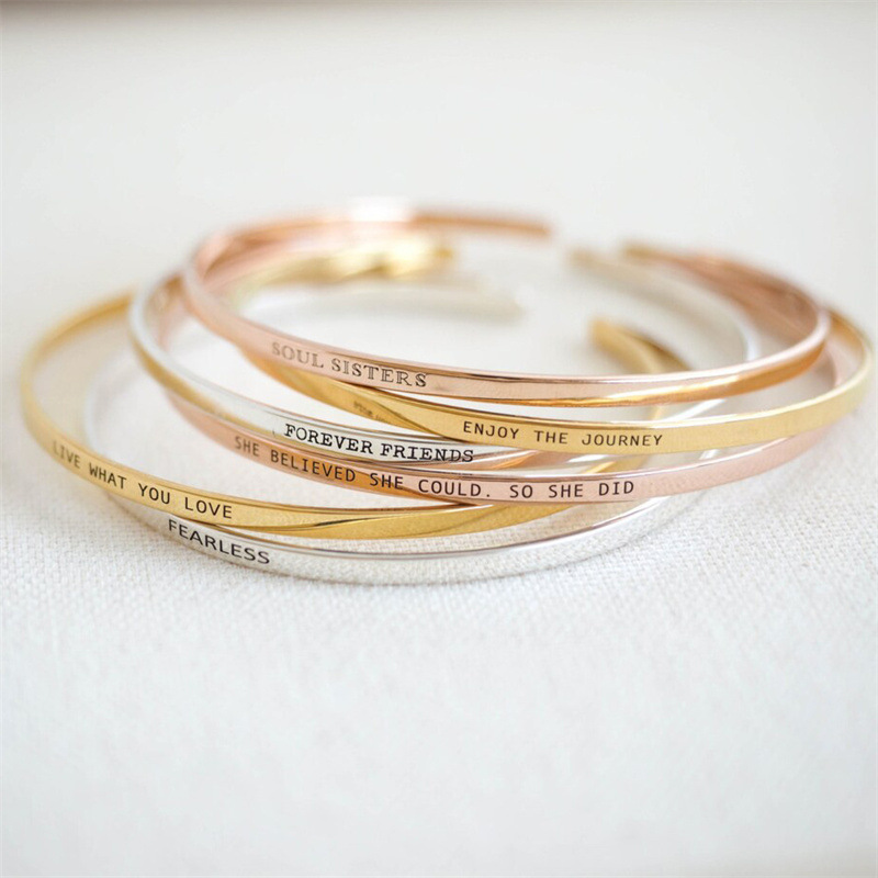 S925 Sterling Silver Adjustable Lettering Bracelet