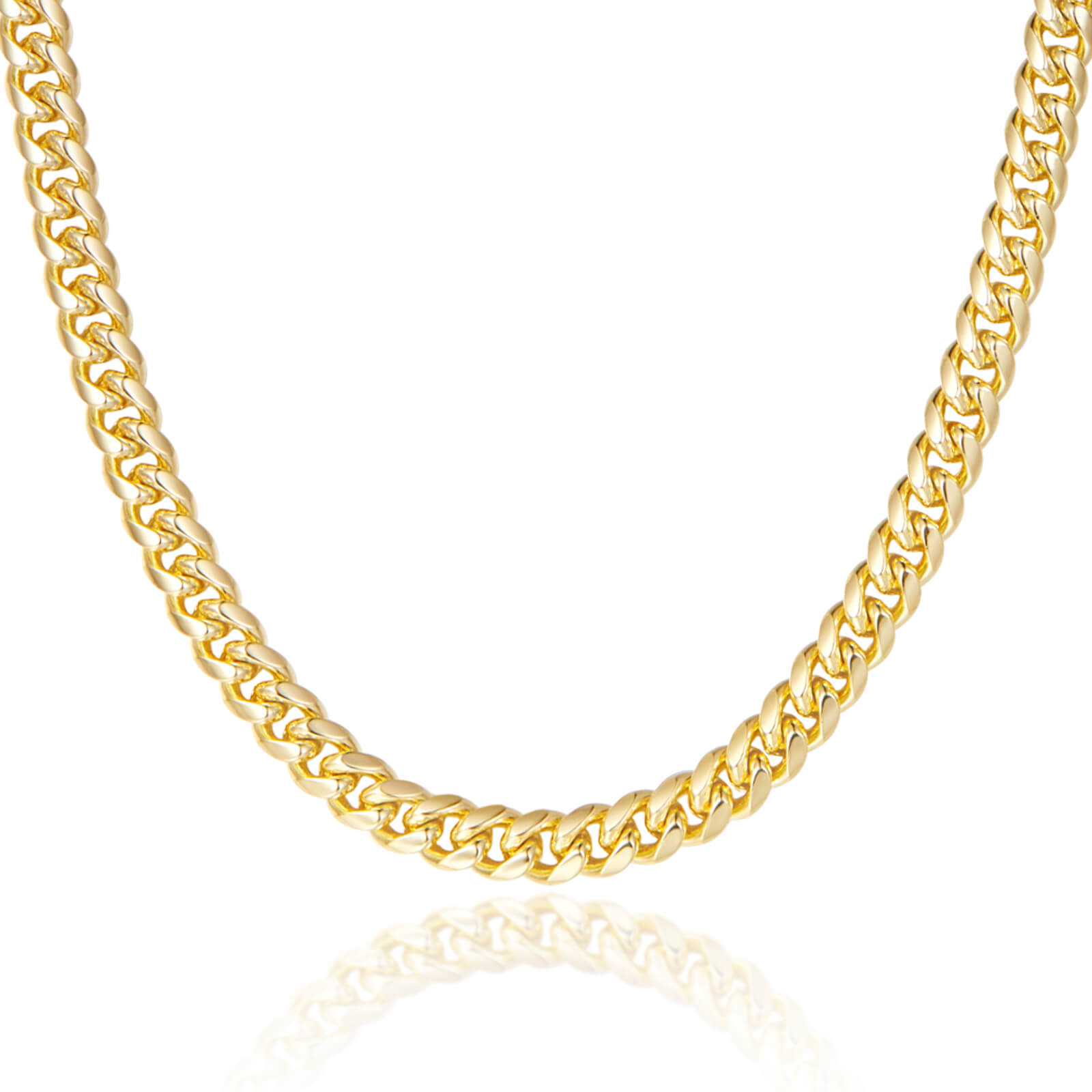 6MM 14K Gold Plated Cuban Link Chain Necklace