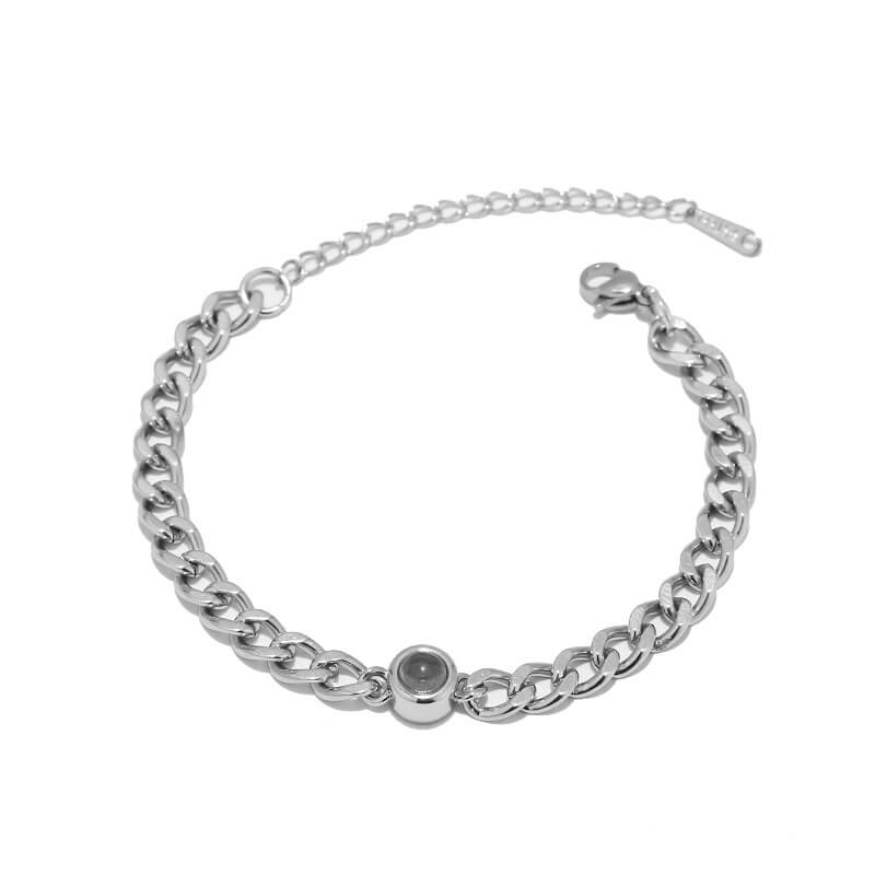 Personalized Circle Photo Projection Bracelet