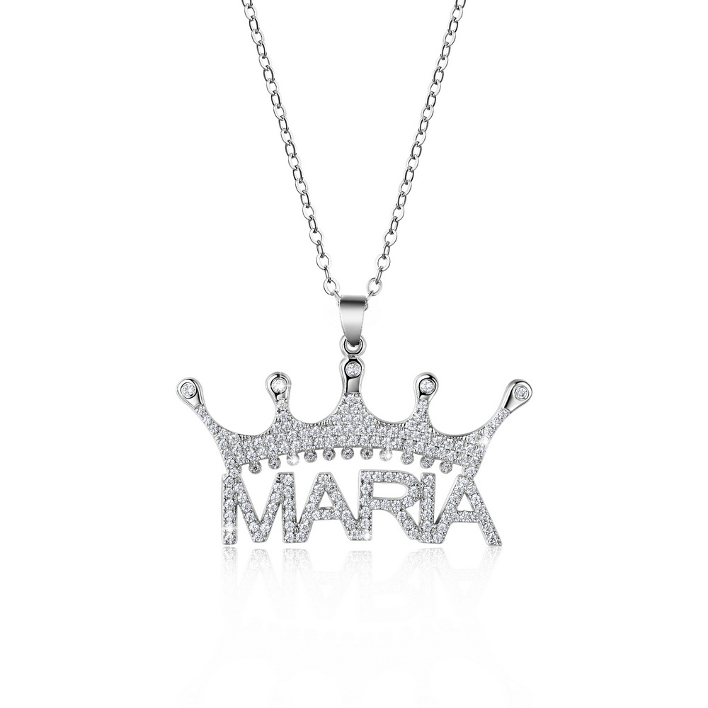 Personalized Crown Necklace With Name 