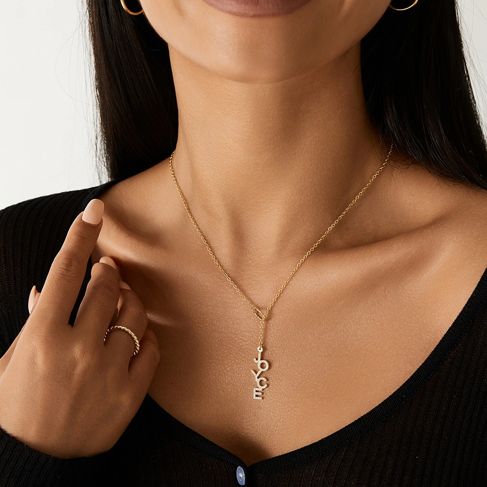 Joycenamenecklace Sterling Silver Vertical Cursive Name Necklace